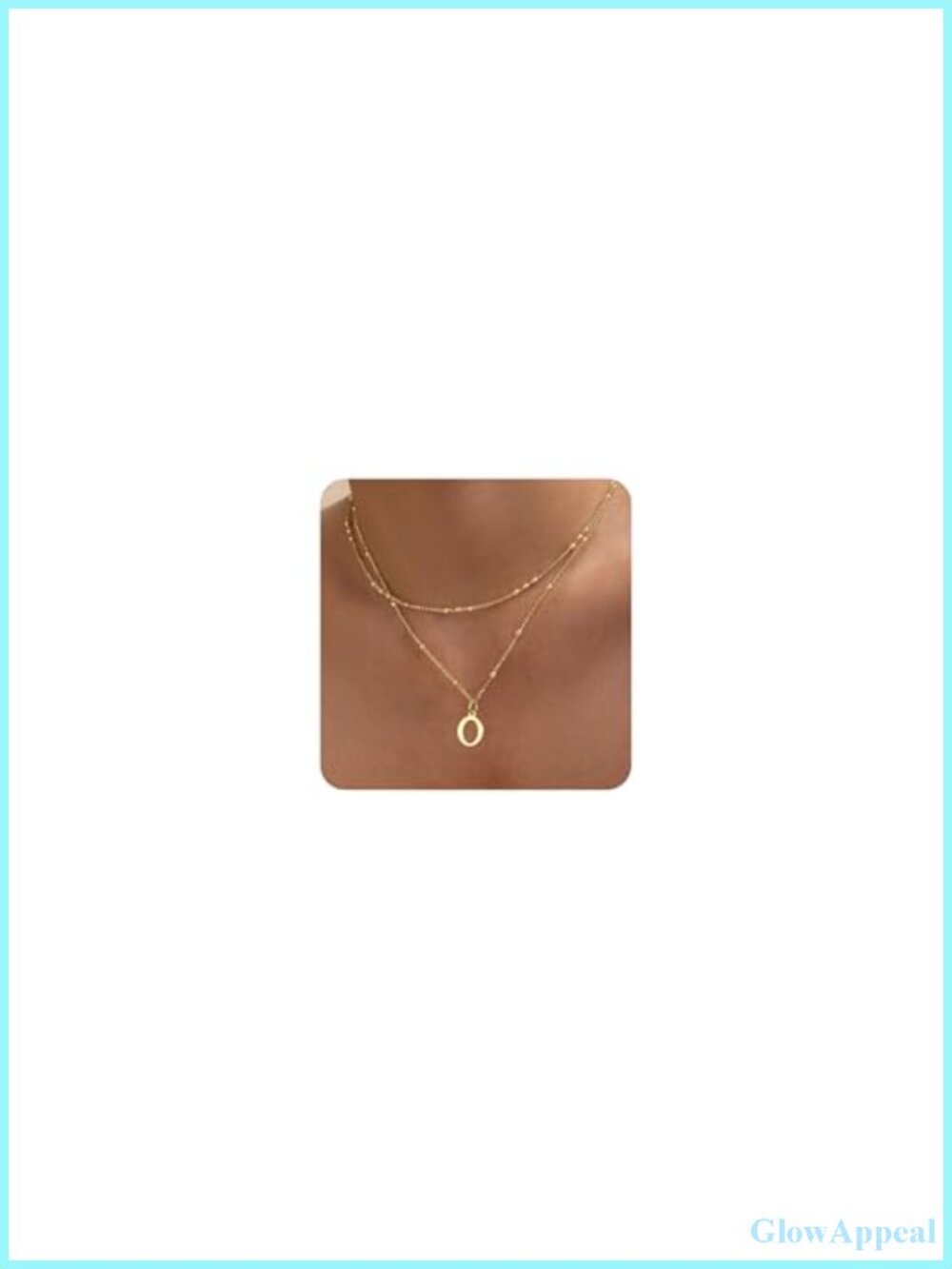 Dainty 14K Gold Plated Layered Initial Necklace A-Z Letter Charm Choker Set